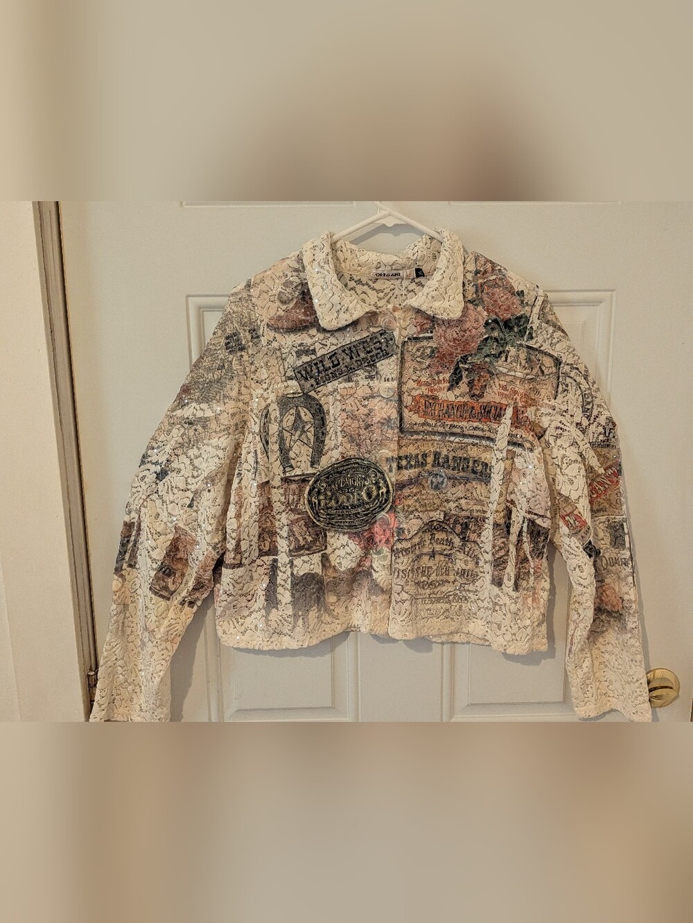 Women's Western Multi-Print Lace Shirt